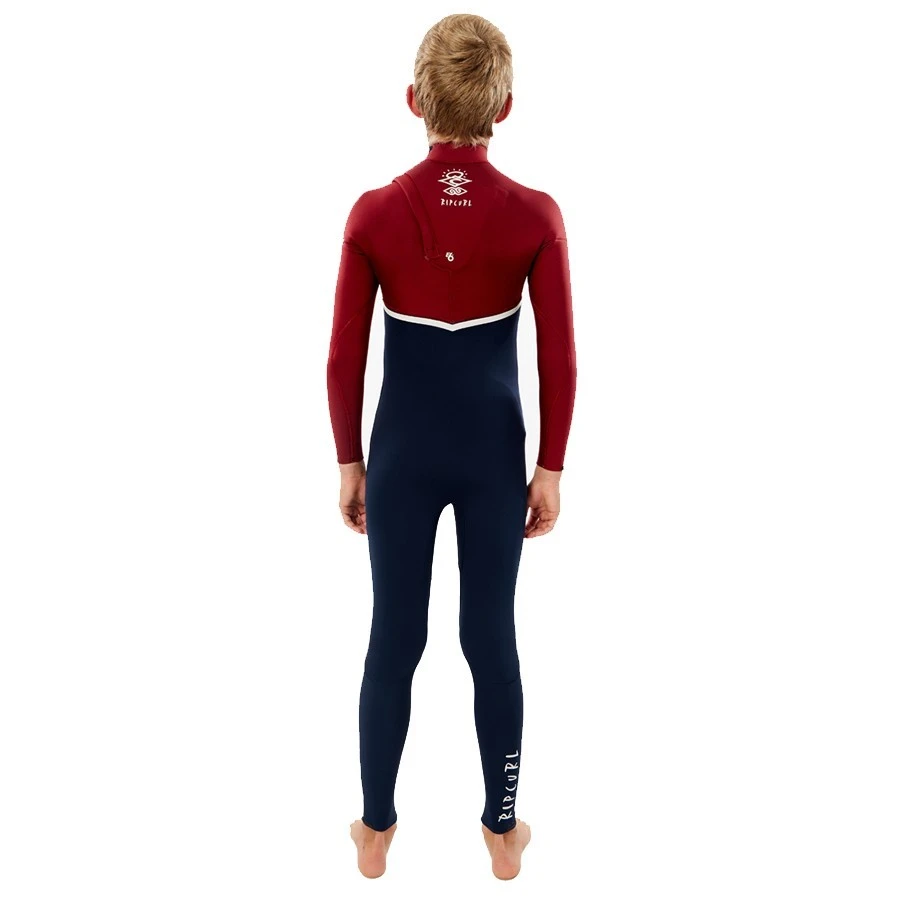 Combinaison Junior Rip Curl Flashbomb 4/3 Zip Free Navy/Red 4 Combinaison Junior Rip Curl Flashbomb 4/3 Zip Free Navy/Red – Image 2
