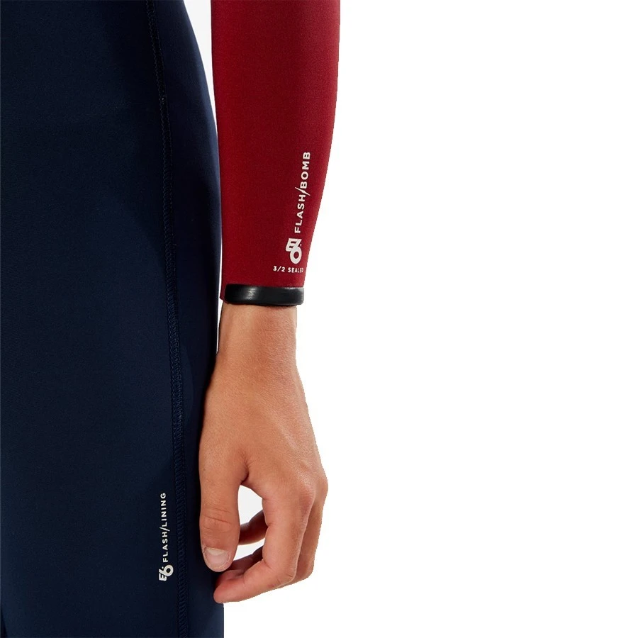 Combinaison Junior Rip Curl Flashbomb 4/3 Zip Free Navy/Red 7 Combinaison Junior Rip Curl Flashbomb 4/3 Zip Free Navy/Red – Image 5