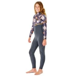 Rip Curl Combinaison Junior RipCurl FlashBomb 4/3 Chest Zip Washed Black