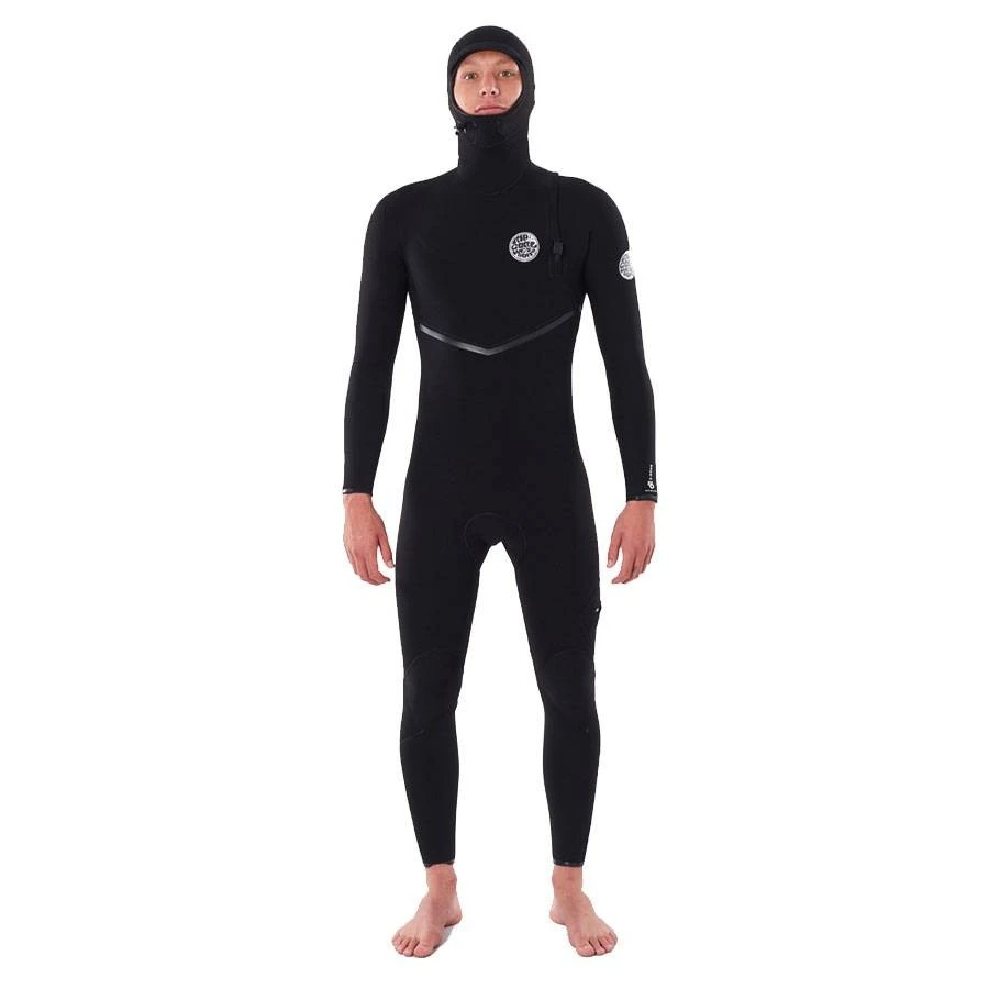 Combinaison Rip Curl E Bomb Zip Free 4/3 Hooded Black 4 Combinaison Rip Curl E Bomb Zip Free 4/3 Hooded Black – Image 2