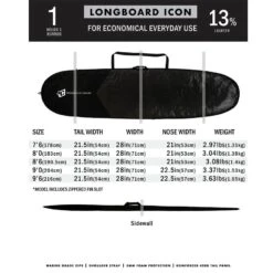 Housse Creatures Of Leisure Longboard Icon Lite Black Silver 7 Housse Creatures Of Leisure Longboard Icon Lite Black Silver -Sports Nautiques housse creatures of leisure longboard lite black silver 2