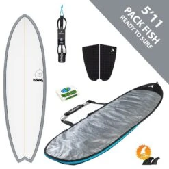 Pack Surf Fish Torq 5'11 White Gray
